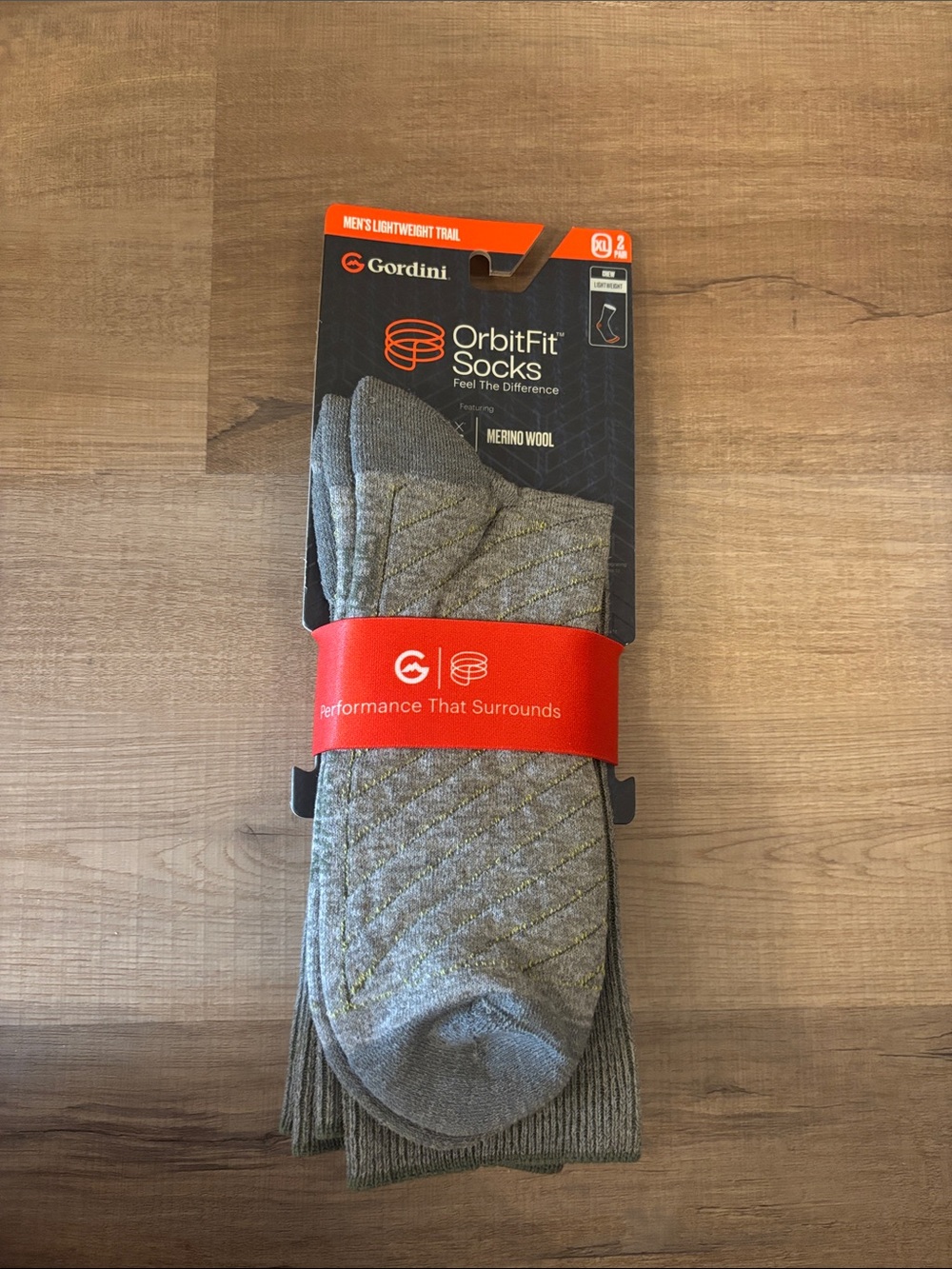 Gordini 2 pair pack Men’s Lightweight Trail crew Socks spruce XL